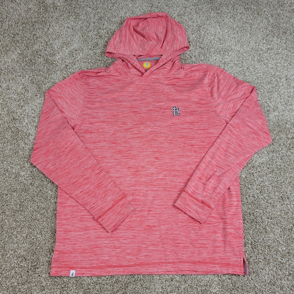 Johnnie O St Louis UPF 50 Mens Large Red Performance Stretch Lightweight Hoodie